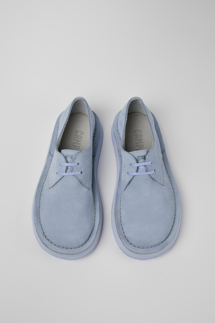 Overhead view of Brothers Polze Blue leather shoes for women