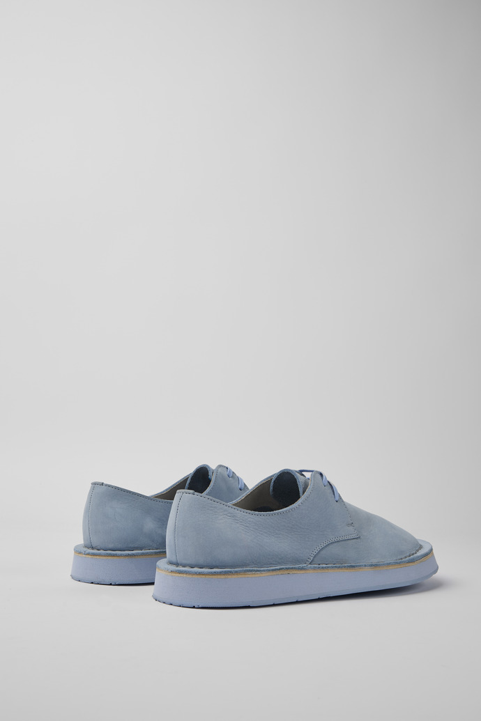 Back view of Brothers Polze Blue leather shoes for women