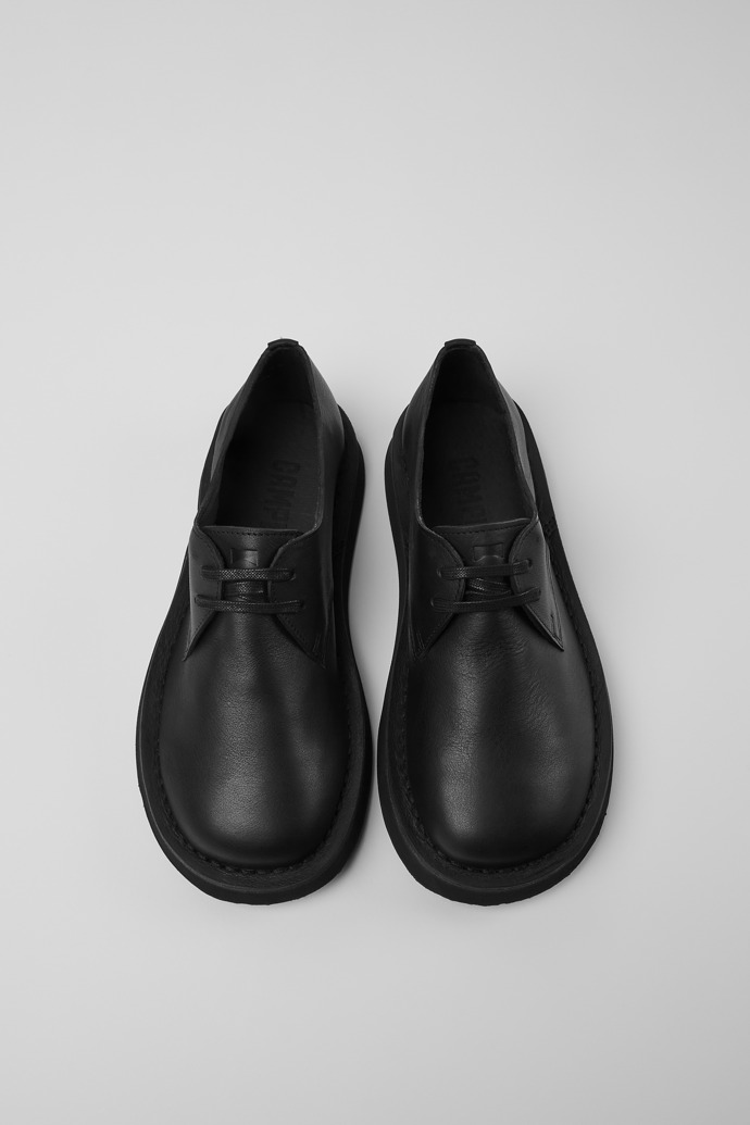 Overhead view of Brothers Polze Black leather shoes for women