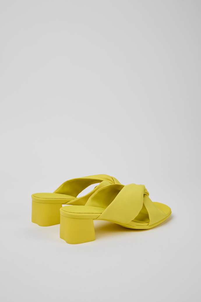 Back view of Katie Yellow recycled PET sandals for women