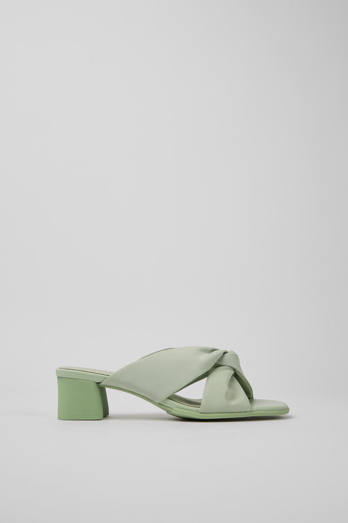 Side view of Katie Green recycled PET sandals for women