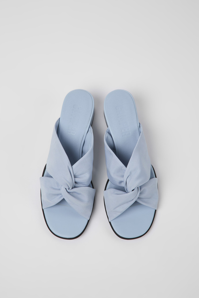 Overhead view of Katie Blue textile sandals for women