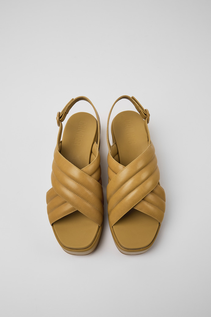 Overhead view of Misia Brown sandals for women