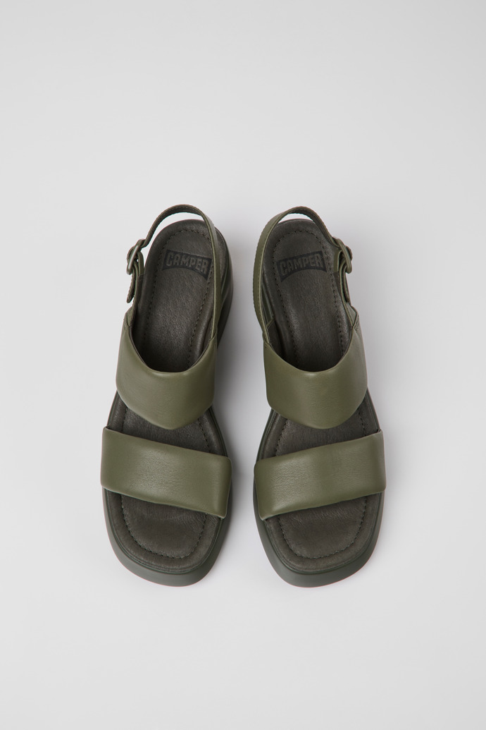 Kaah Sandales en cuir vert pour femme