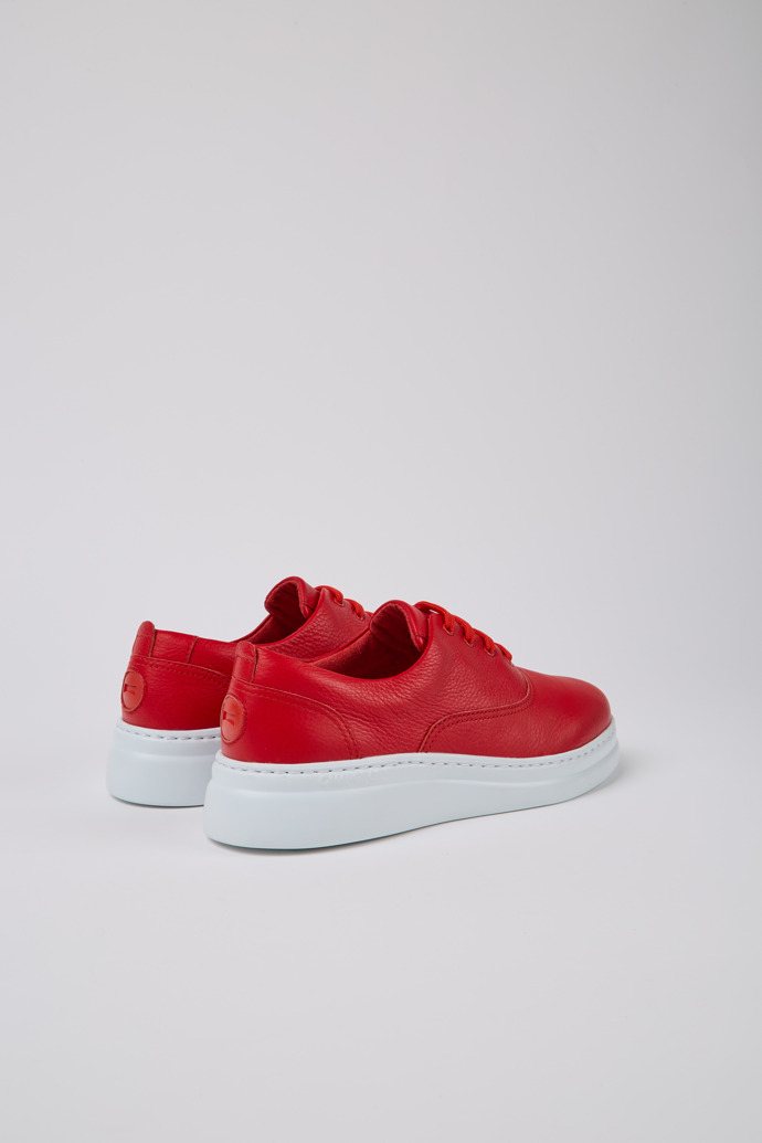 Back view of Runner Up Red leather sneakers for women