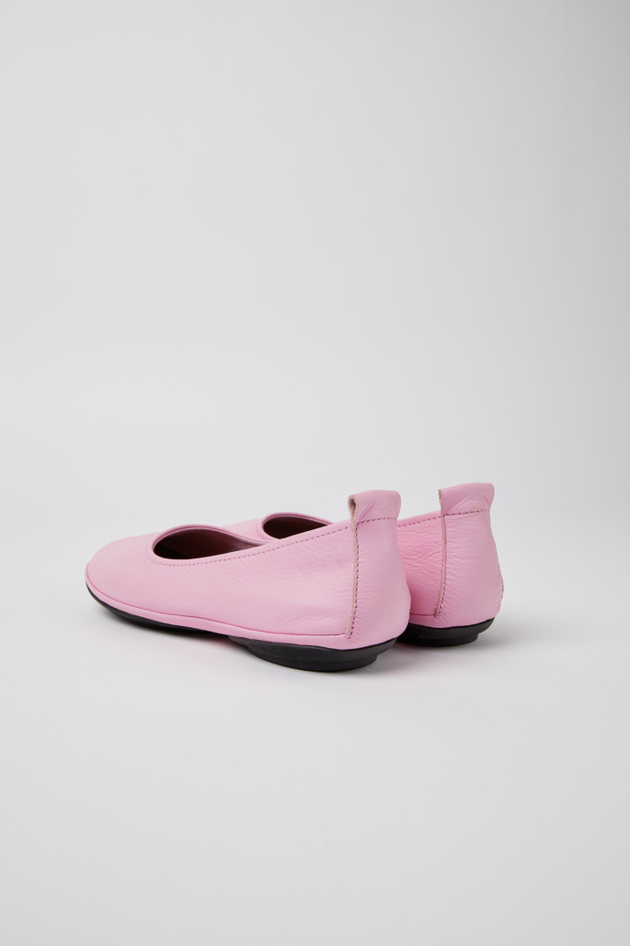 Back view of Right Pink leather shoes for women