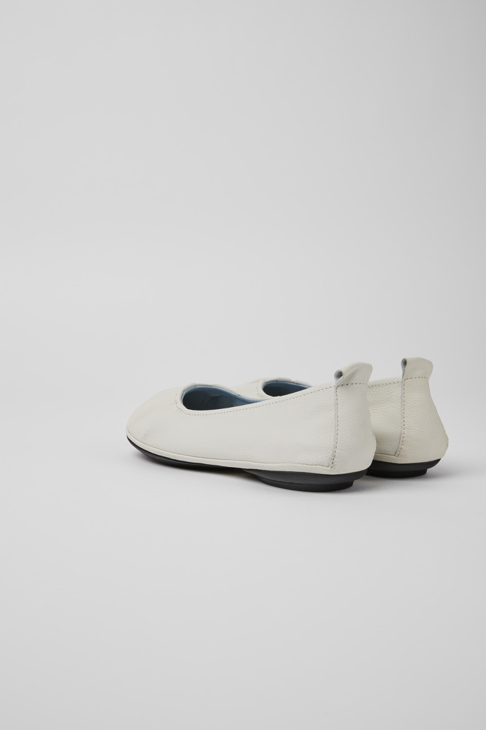 Back view of Right White leather shoes for women