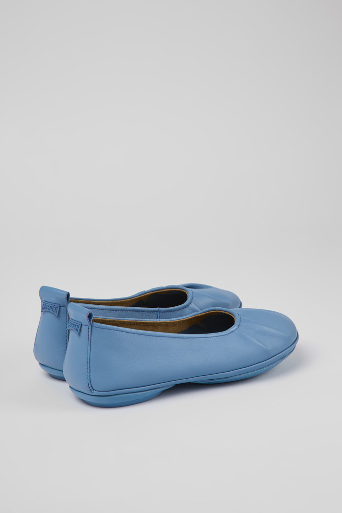 Back view of Right Blue leather ballerinas for women