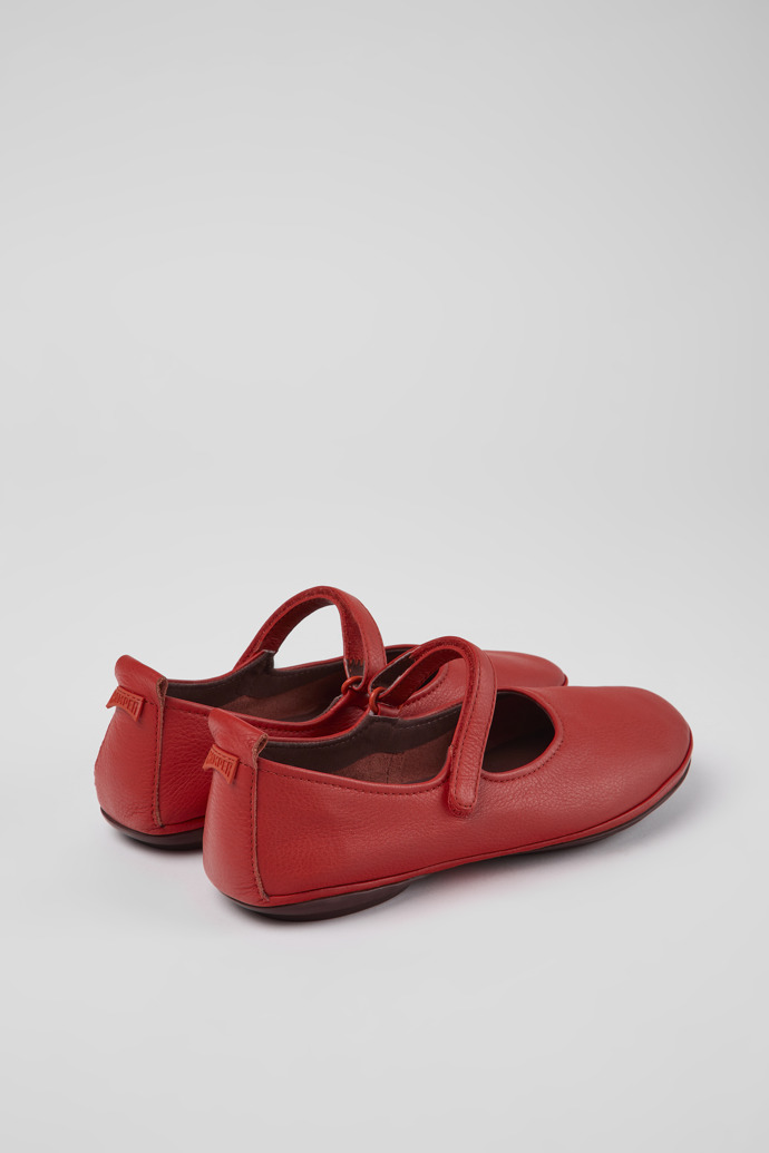 Back view of Right Red leather shoes for women