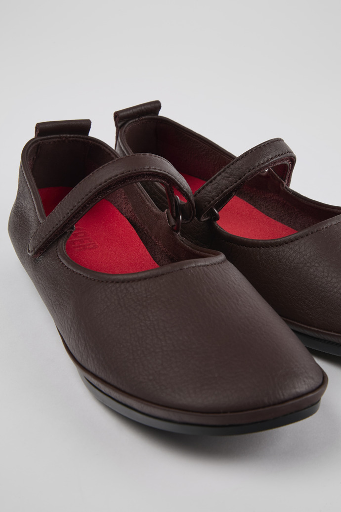 Close-up view of Right Burgundy Leather Mary Jane for Women