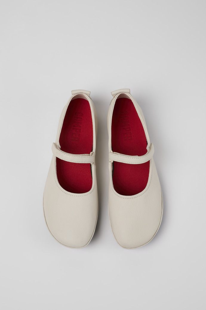 Right Witte leren Mary Jane-schoen voor dames