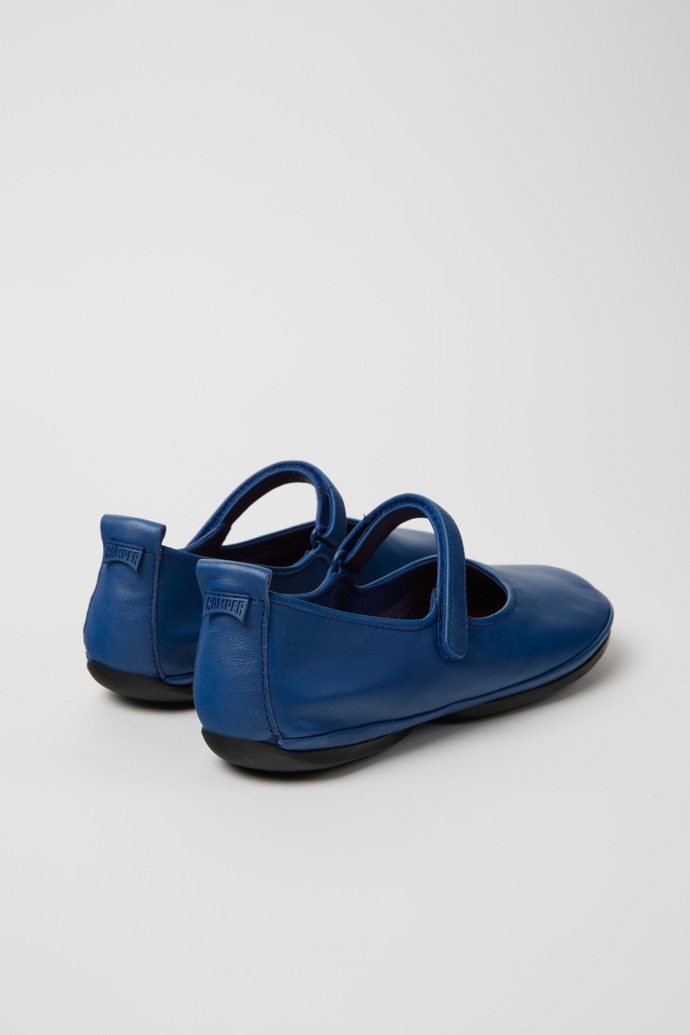 Back view of Right Nina Blue Leather Ballerinas for Women.