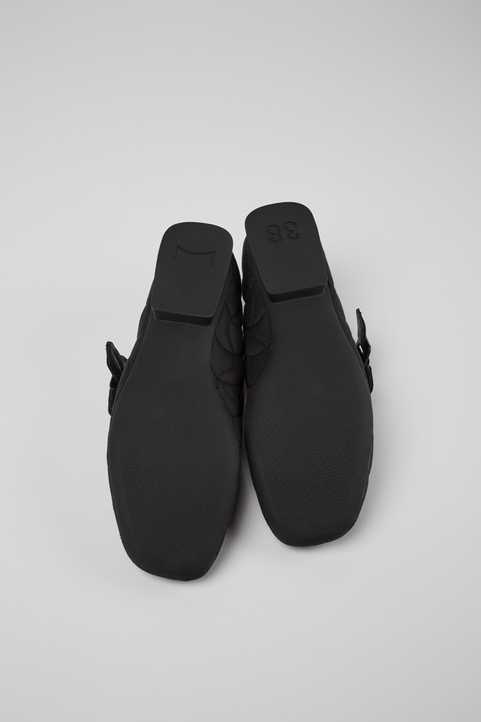 The soles of Casi Myra Black 100% recycled PET shoes for women