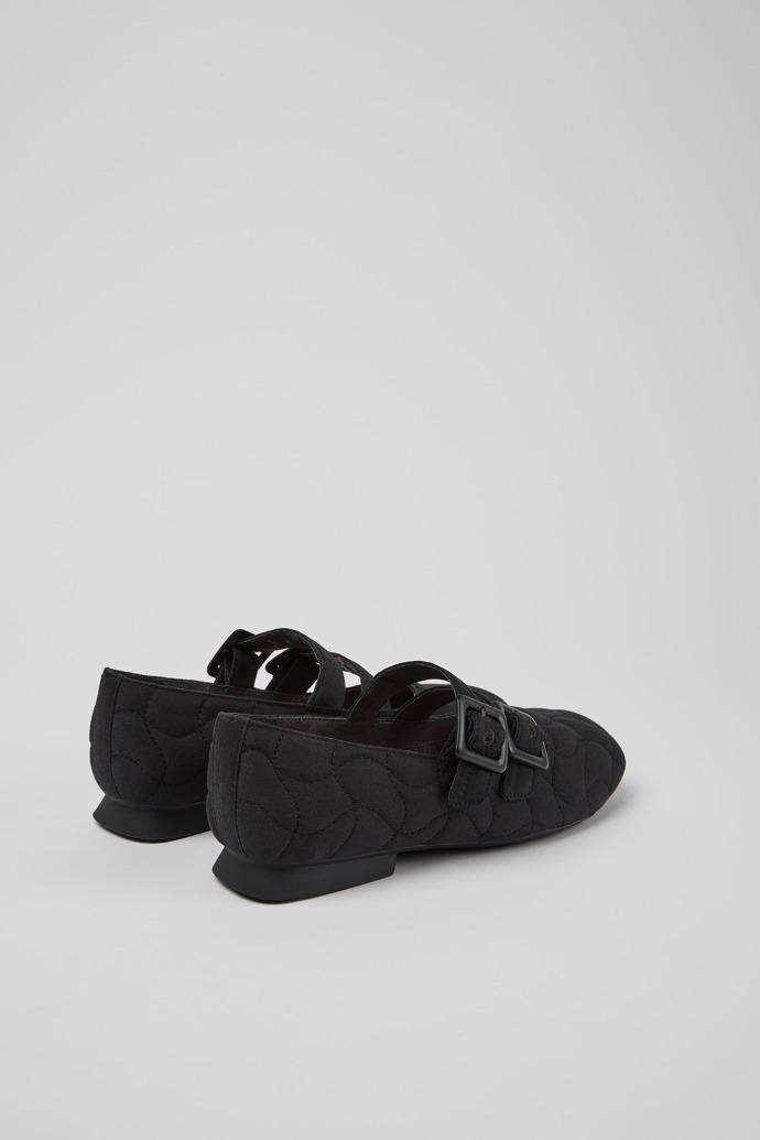 Back view of Casi Myra Black 100% recycled PET shoes for women