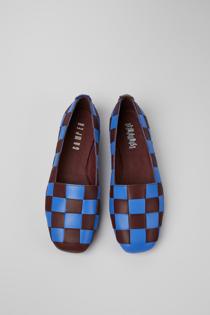 Twins Scarpa da donna in pelle blu e bordeaux