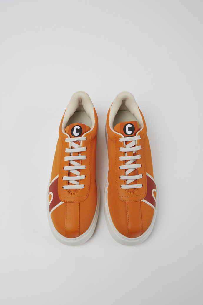 Overhead view of Runner K21 Orange and red sneakers for women