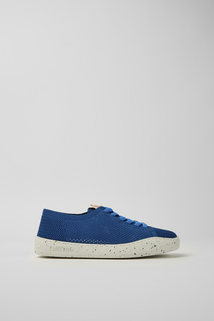 Side view of Peu Touring Blue recycled PET sneakers for women