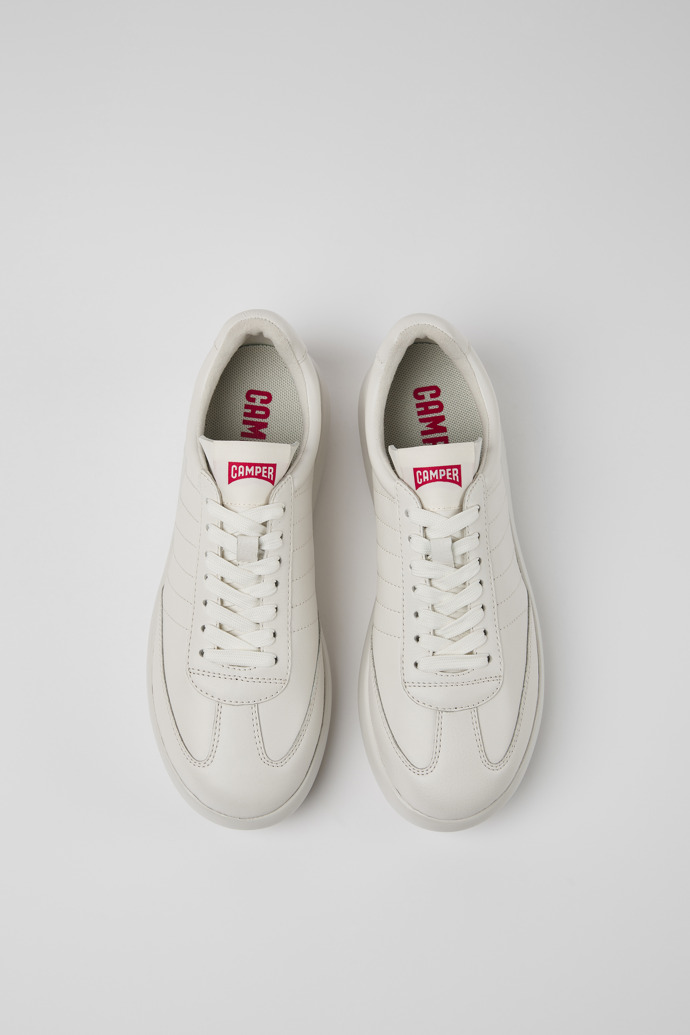 Overhead view of Pelotas XLite White leather sneakers for women