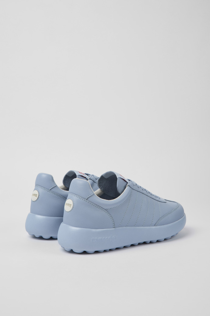 Back view of Pelotas XLite Blue leather sneakers for women