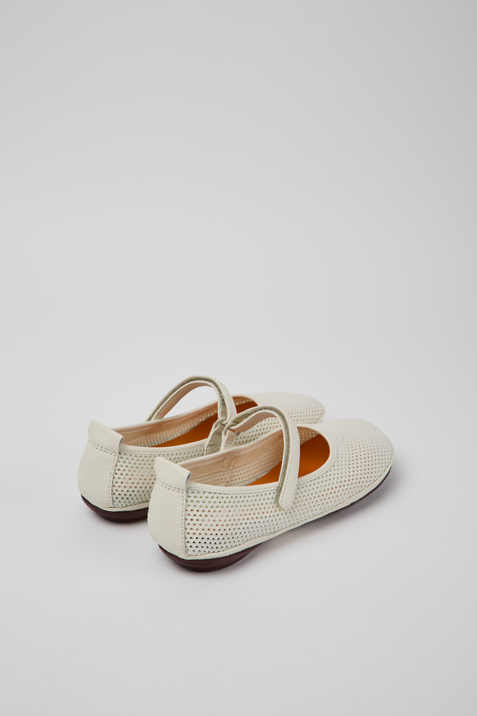 Back view of Right White TENCEL® Lyocell and leather shoes for women