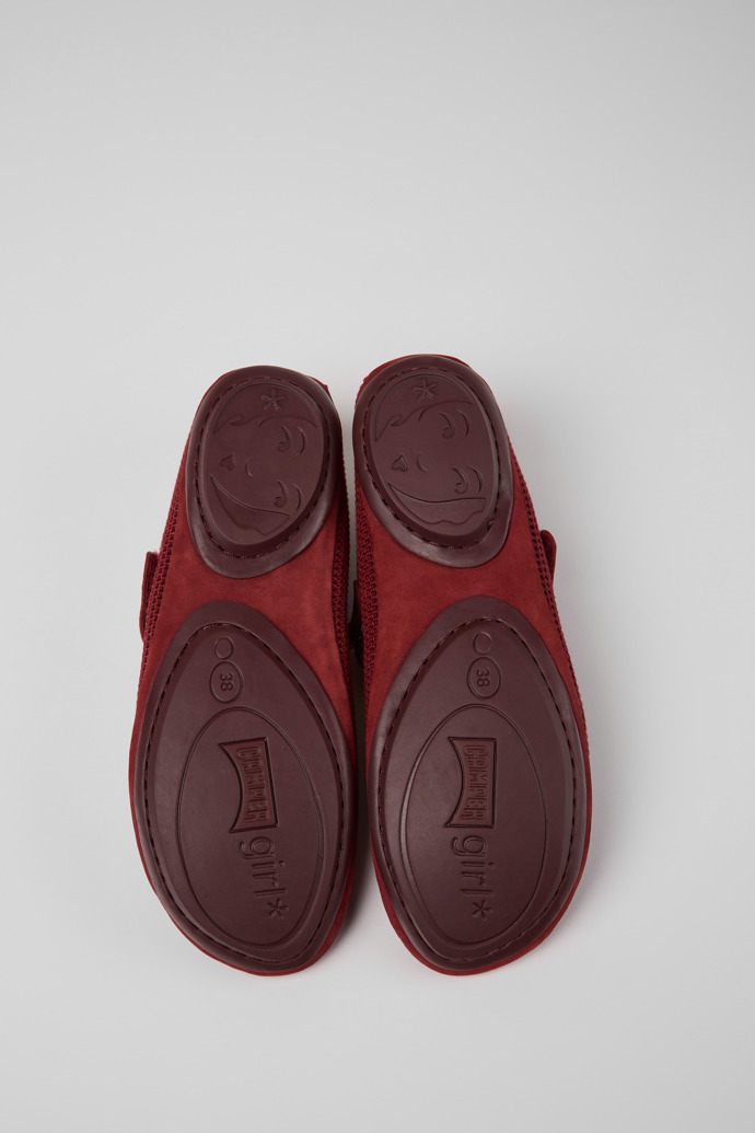The soles of Right TENCEL® Burgundy TENCEL® Lyocell and nubuck shoes for women