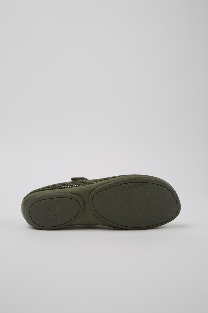 The soles of Right Green TENCEL Lyocell and Leather Moccasin Ballerinas for Women.