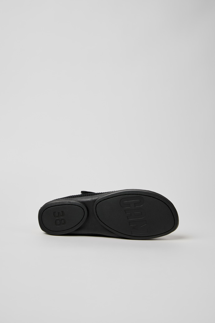 The soles of Right Nina Black Tencel Mesh and Leather Ballerinas for Women.