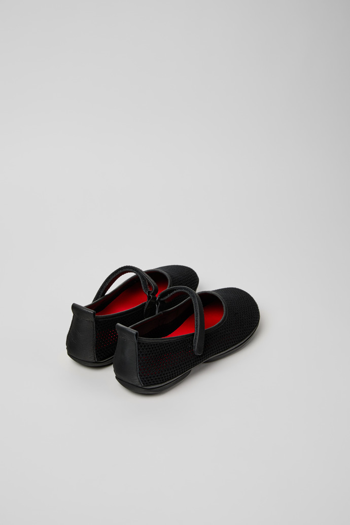 Back view of Right Nina Black Tencel Mesh and Leather Ballerinas for Women.