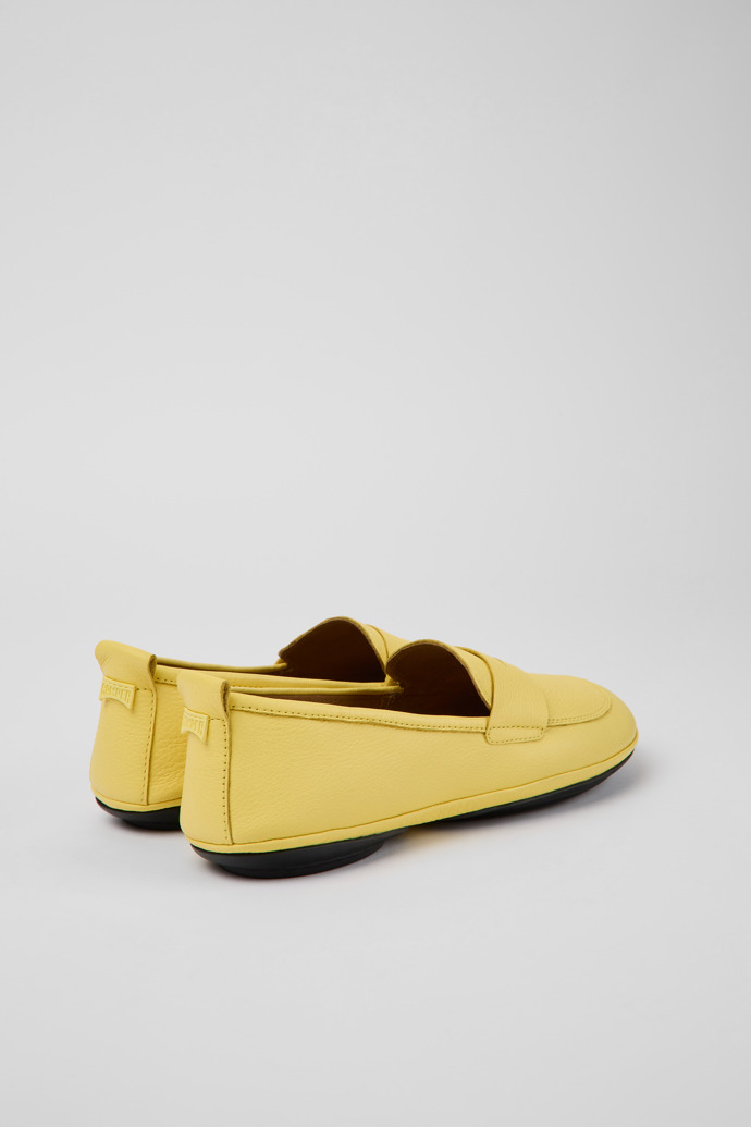 Back view of Right Yellow leather shoes for women