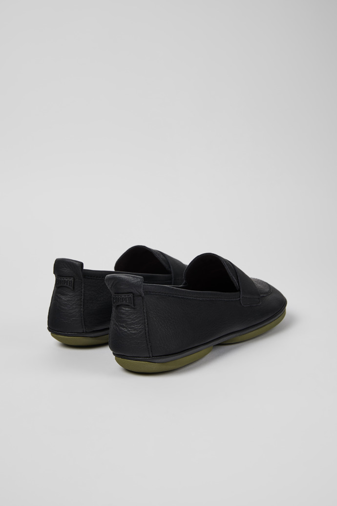 Back view of Right Black Leather Loafer for Women