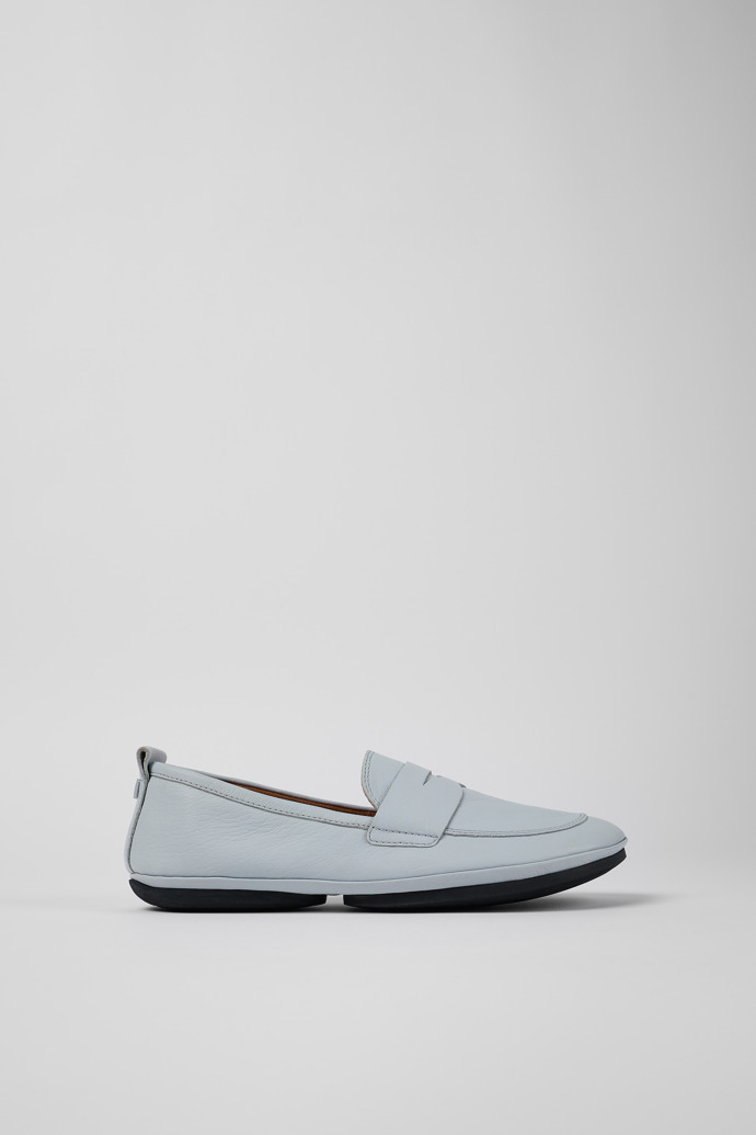Side view of Right Gray Leather Loafer for Women