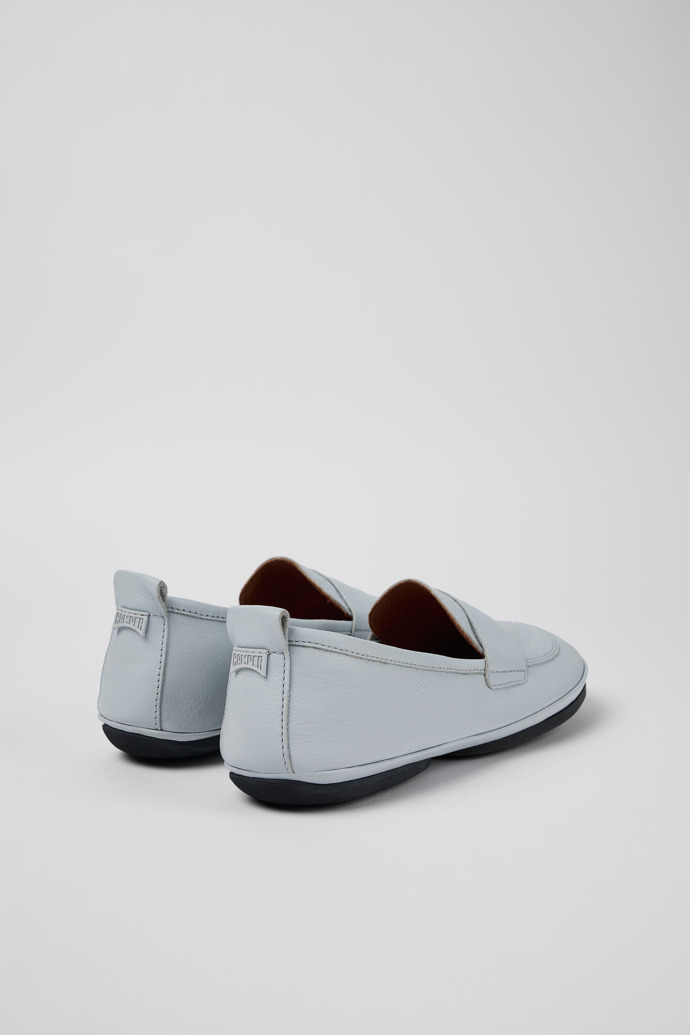 Back view of Right Gray Leather Loafer for Women