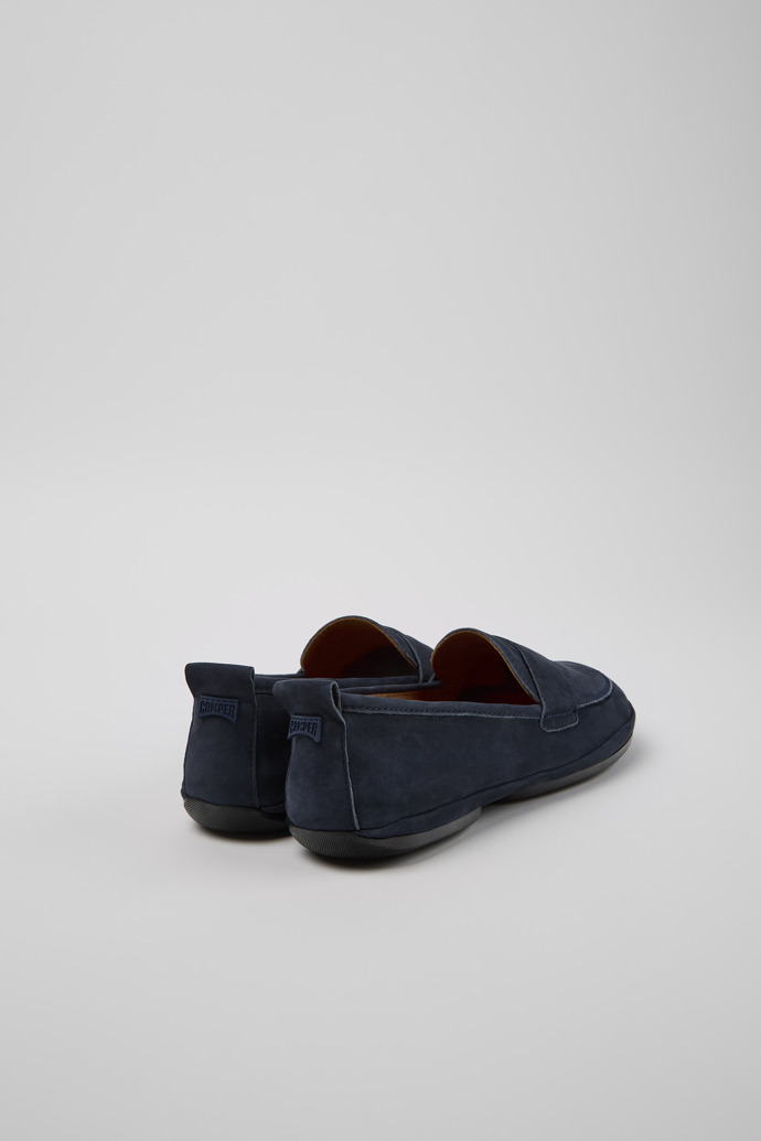 Back view of Twins Blue Nubuck Women's Shoe.