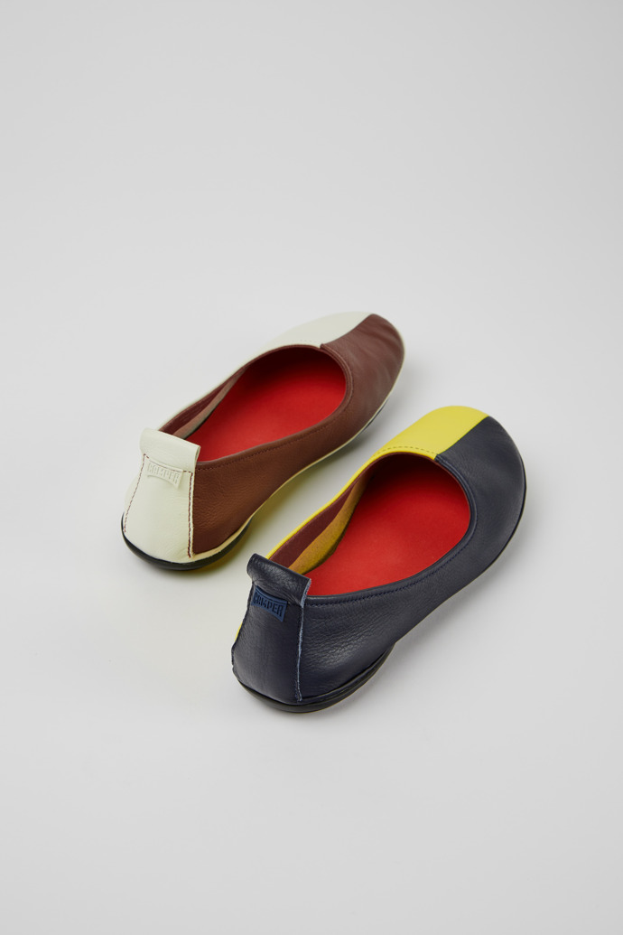 Back view of Twins Multicolored leather shoes for women