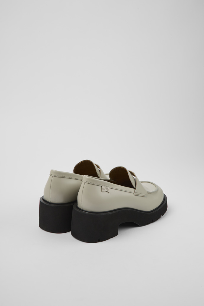 Back view of Milah Gray leather loafers for women