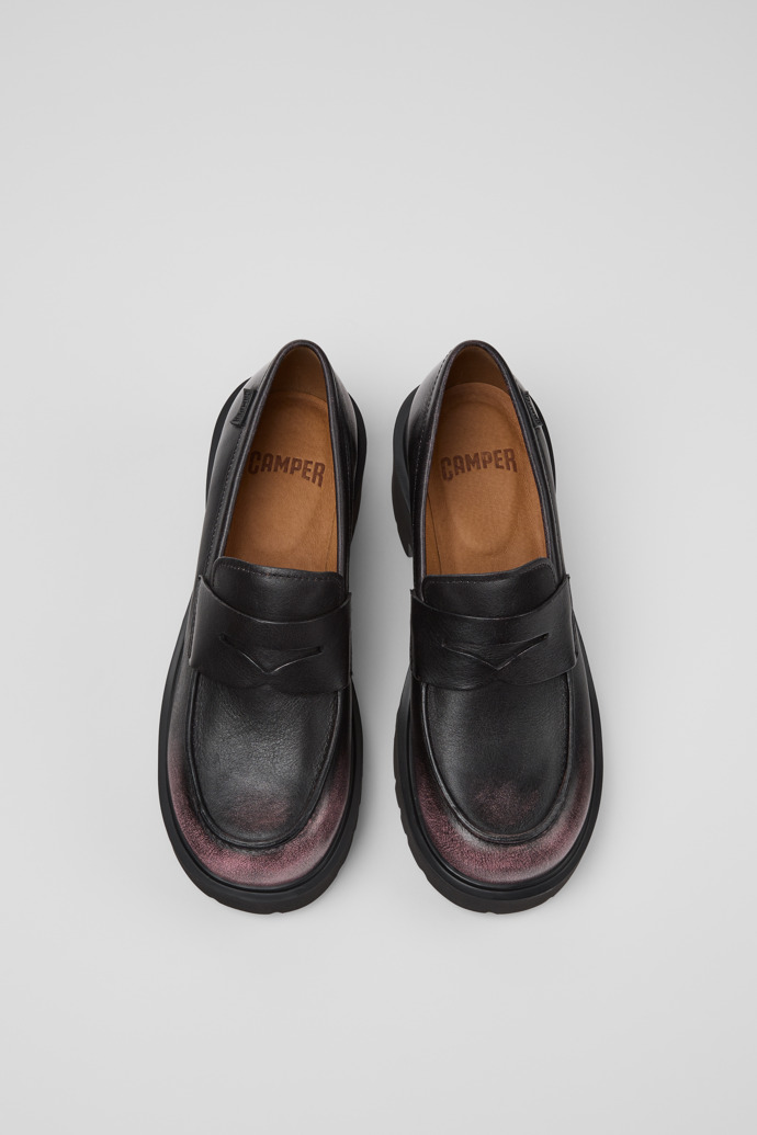 Milah Mocasines de piel negra para mujer.