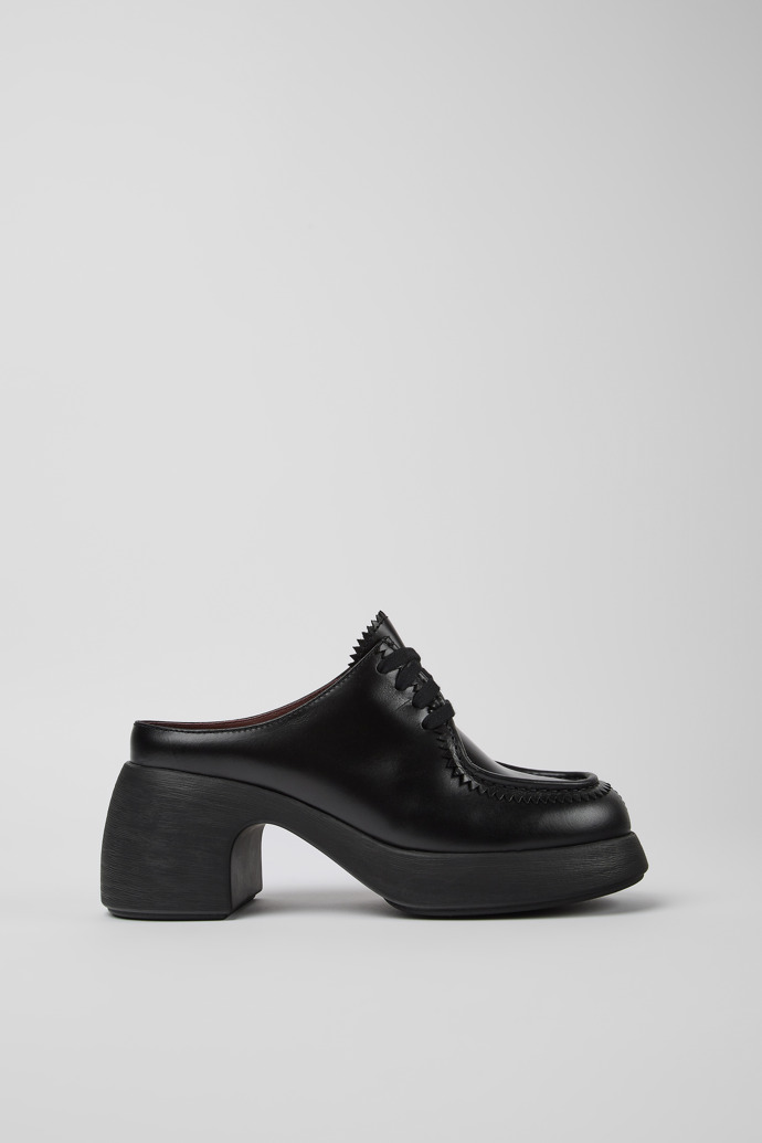 Thelma Mules negros de piel para mujer