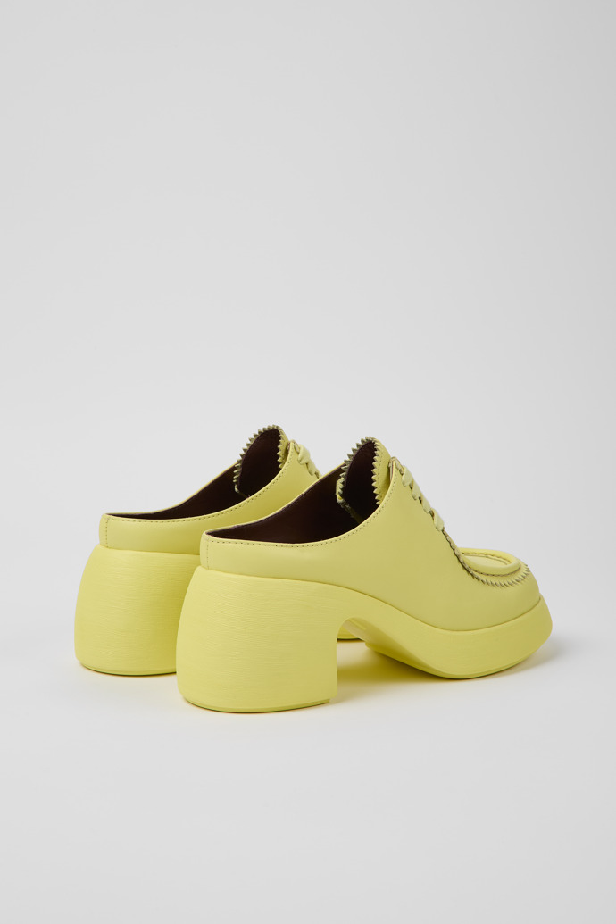 Back view of Thelma Yellow leather mules for women
