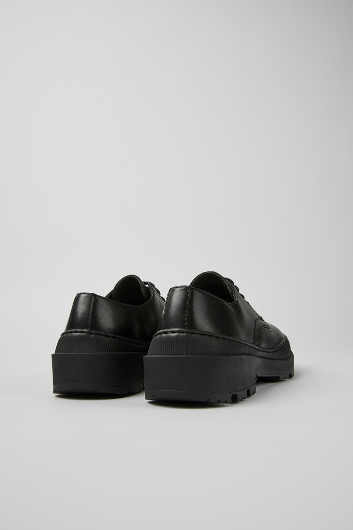 Back view of Brutus Trek Black leather shoes for women