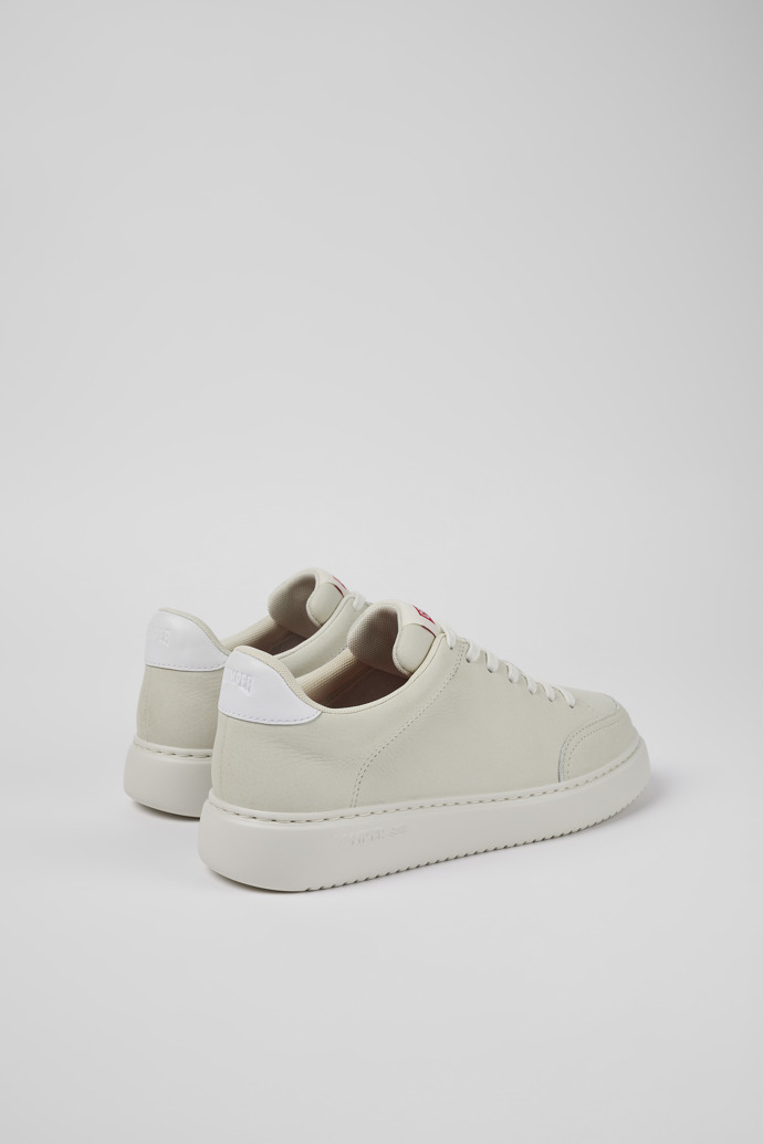 Back view of Runner K21 White non-dyed leather sneakers for women
