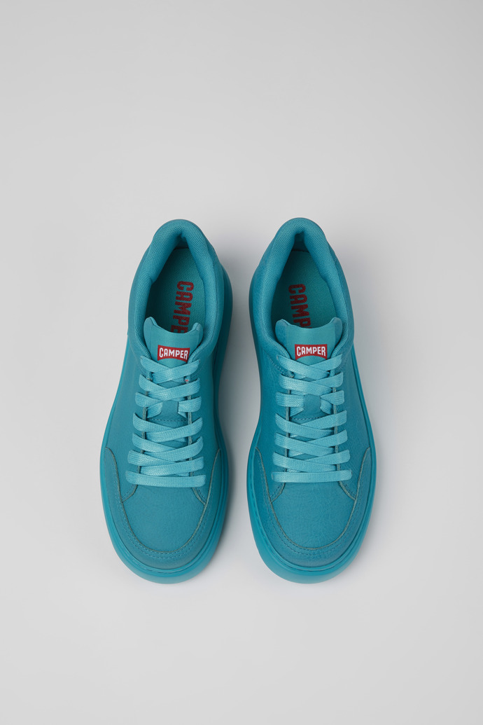 Overhead view of Runner K21 Blue leather sneakers for women