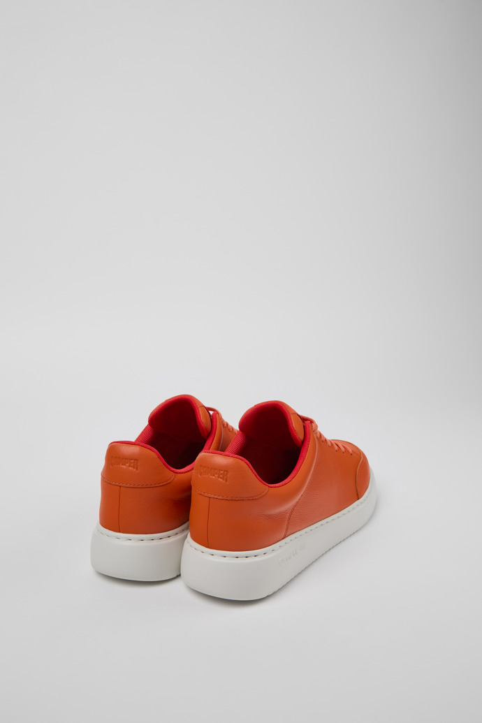 Back view of Runner K21 Orange leather sneakers for women