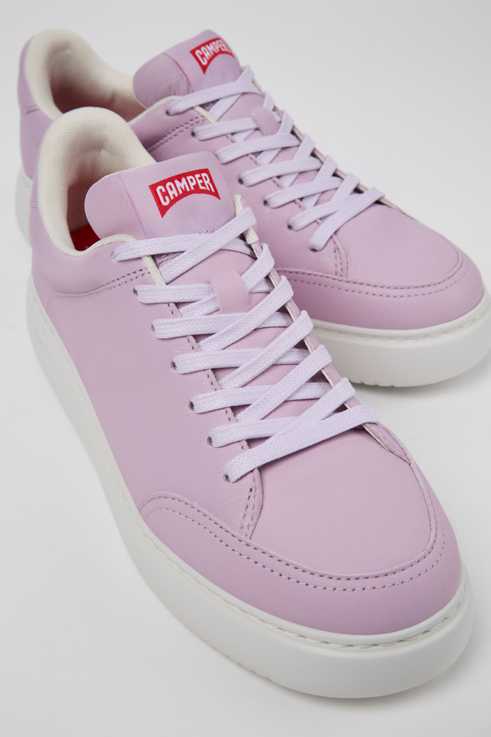 Close-up view of Runner K21 Purple leather sneakers for women
