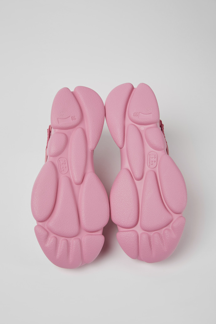 The soles of Karst Pink leather and textile sneakers for women