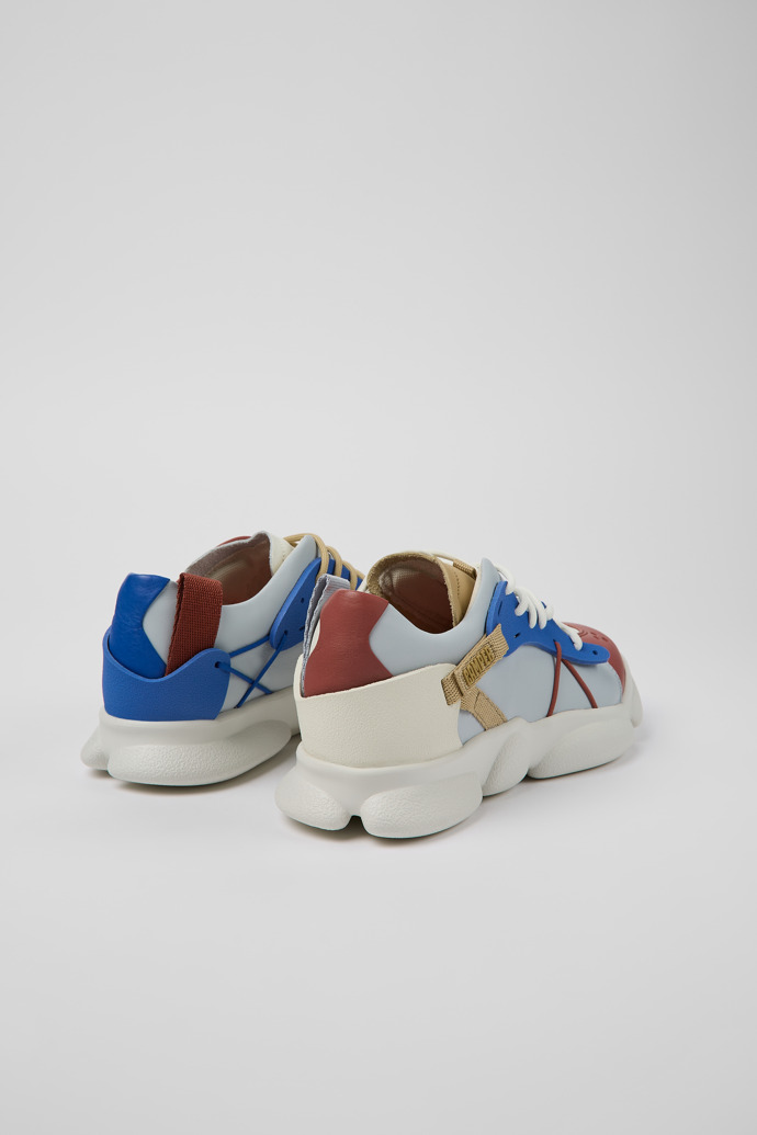 Back view of Twins Multicolored Leather/Textile Sneaker for Women