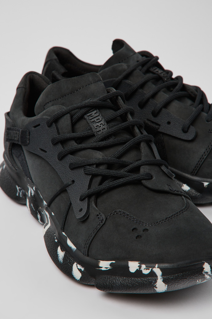 Close-up view of Karst Black Nubuck/Textile Sneaker for Women