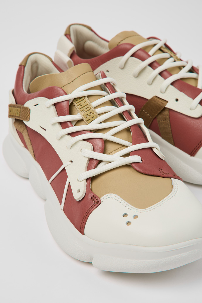 Close-up view of Karst Multicolored Leather/Textile Sneaker for Women