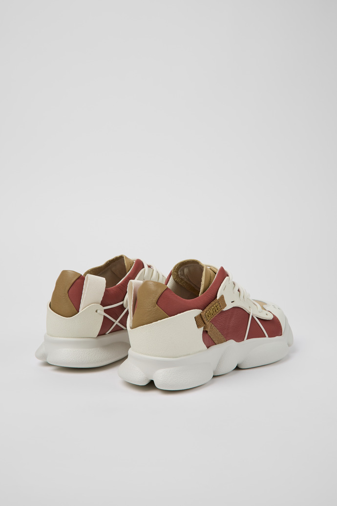 Back view of Karst Multicolored Leather/Textile Sneaker for Women