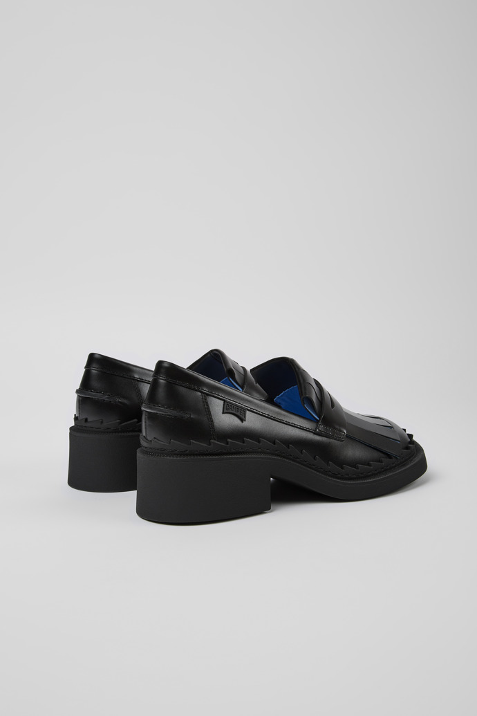 Back view of Taylor Black leather loafers for women