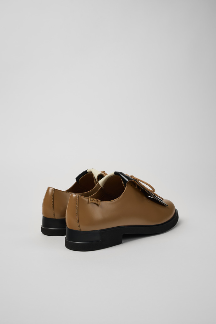 Back view of Twins Brown Leather Shoe for Women